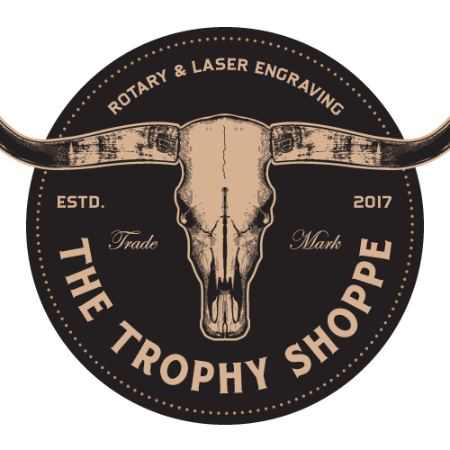 Western logo with the title 'The Trophy Shoppe'