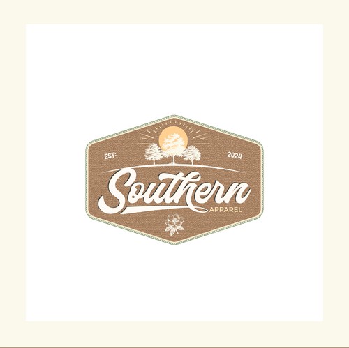 Magnolia design with the title 'Southern Apparel - Trucker Hat'