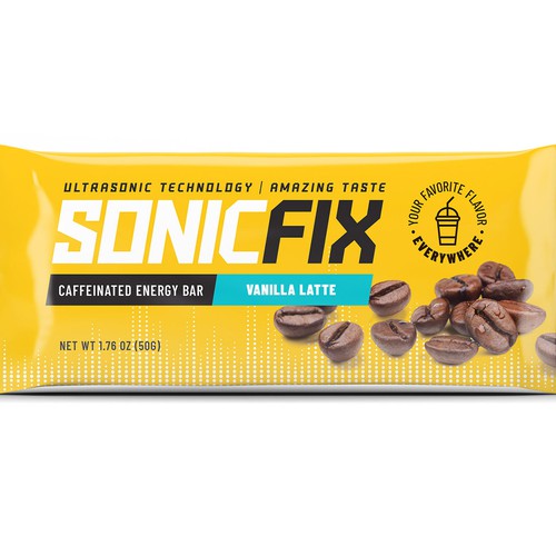 Redesigned packaging with the title 'Energy Bar Wrap design'