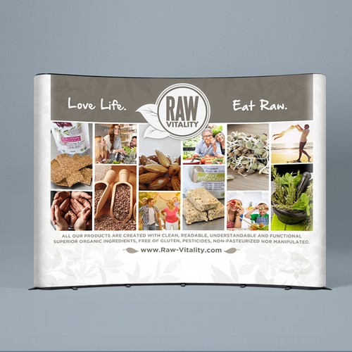Healthcare design with the title '2017 redesign trade exhibition booth for Raw Vitality Inc.'