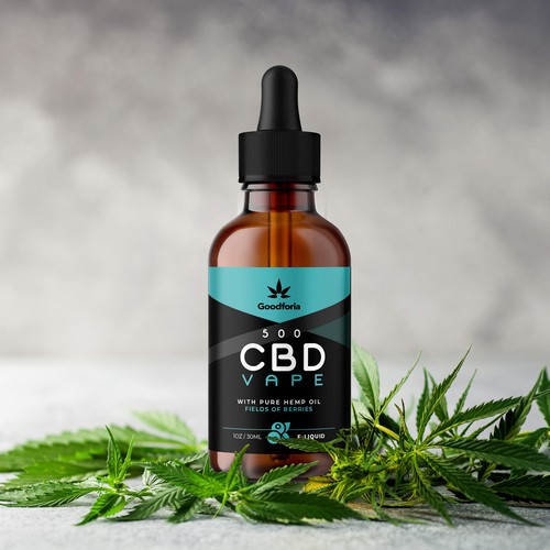 Elegant label with the title 'CBD Oil Label Design'