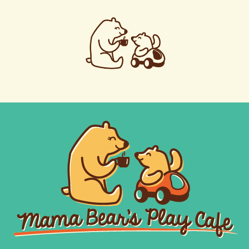 Family design with the title 'Playful logo for play cafe'
