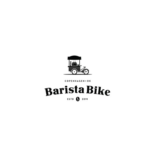 Black logo with the title 'Bicycle Coffee shop needs an awesome logo'