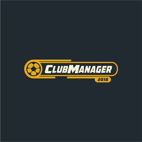 Football logo with the title 'Logo for our upcoming Football Manager Game'