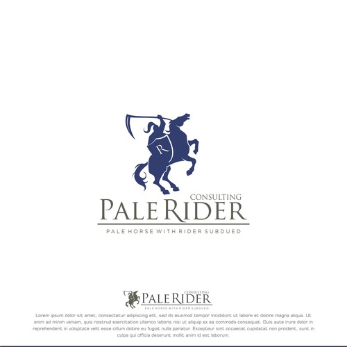 Bank logo with the title 'Horse silhouette concept for pale rider'