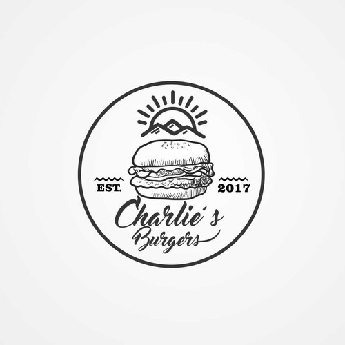 District design with the title 'The Best of Charlie's Burger'