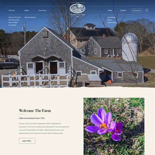 Advertising website with the title 'Farm Digital Experience'
