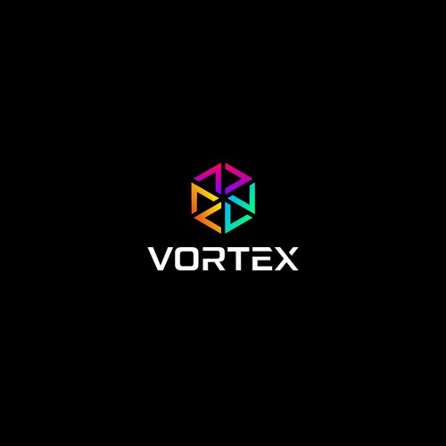 Vortex logo with the title 'A clean  logo for a holding company specializing in IT, entertainment and VR gaming'
