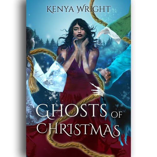 Christmas illustration with the title 'Ghosts of christmas'