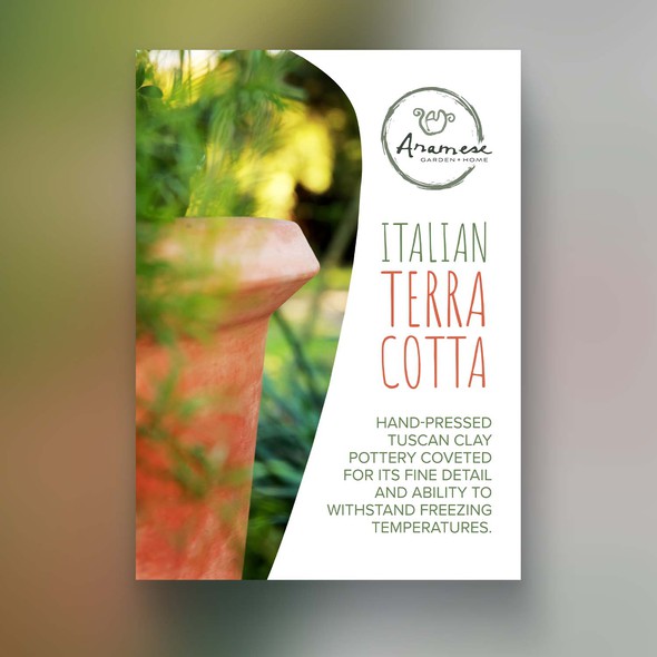Clay design with the title 'Anamese Italian Terra Cotta poster'
