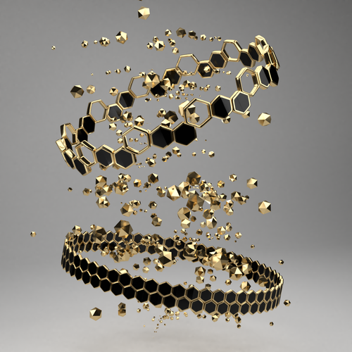 Blender 3D design with the title 'Bracelet design and renders'