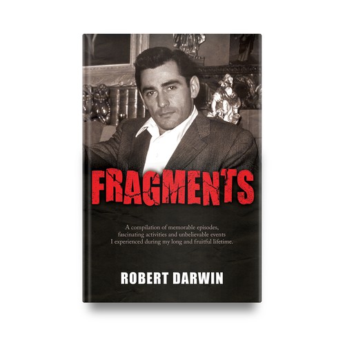 Biography design with the title 'Book cover for "Fragments"'