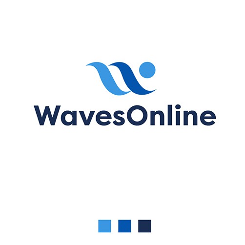 Neon blue safari logo with the title 'WavesOnline'