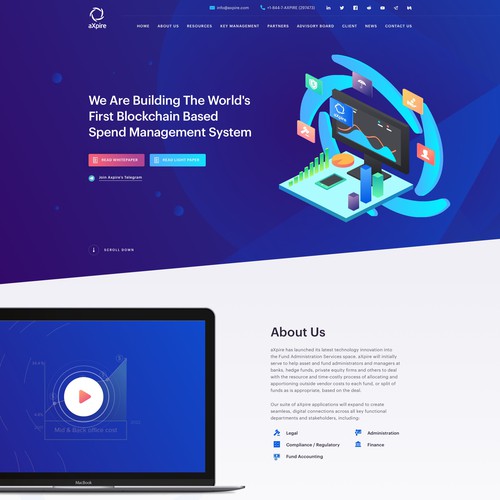 Bitcoin website with the title 'Homepage Design for Cloud-based and AI-enabled blockchain spend management company'