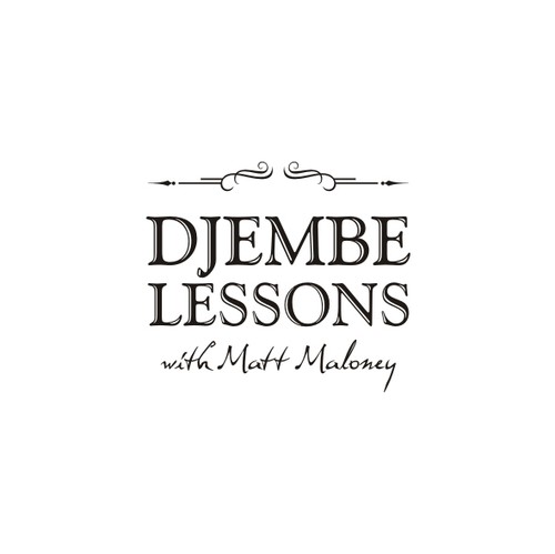 Instrument design with the title 'Business card needed for Djembe (a drum) lessons'