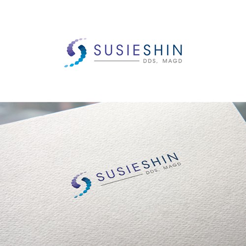 Purple brand with the title 'Susie Shin, DDS, MAGD logo'