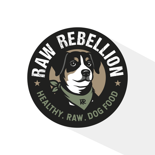 Bandana logo with the title 'Raw Rebellion logo'