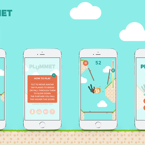 Fall design with the title 'Endless falling iPhone game to mark aniversary of a real fall'