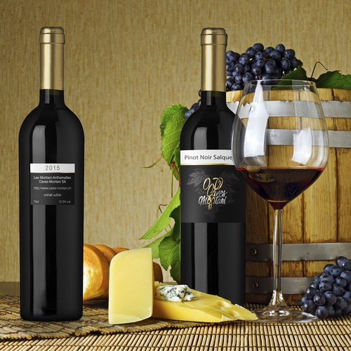 Luxurious label with the title 'Wine label Pinot Noar'