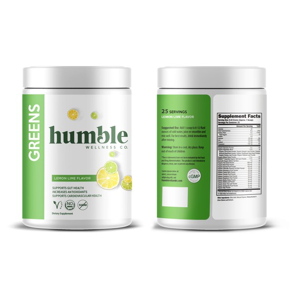 Nutritional supplement packaging with the title 'product label'