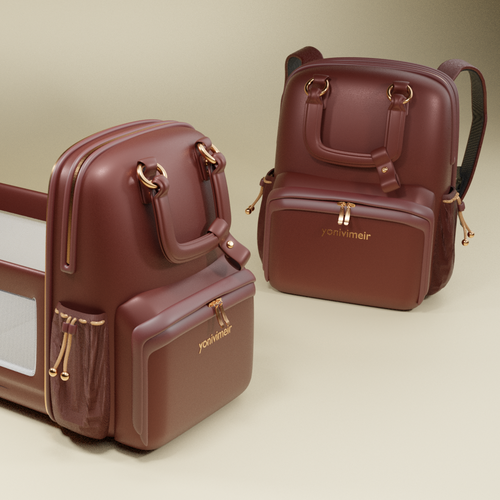 Blender 3D design with the title 'Baby bassinette design and render'