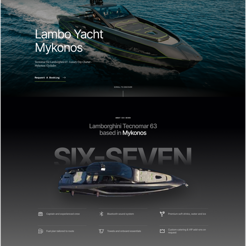 Travel website with the title 'Yacht rent website'