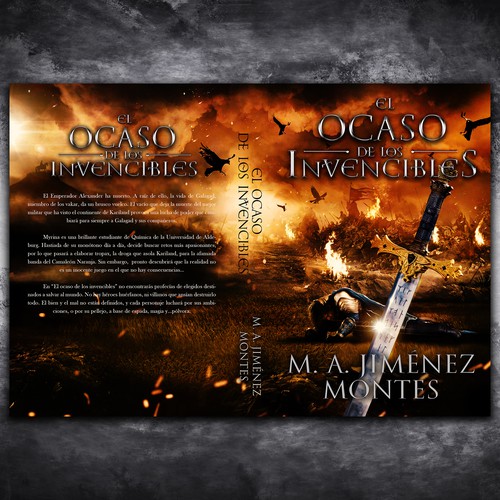 Fantasy book cover with the title 'El Ocaso de los Invencibles'