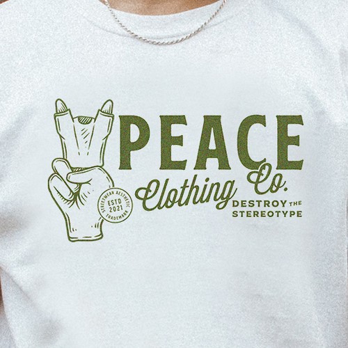 Clothing logo with the title 'Peace Clothing Co'