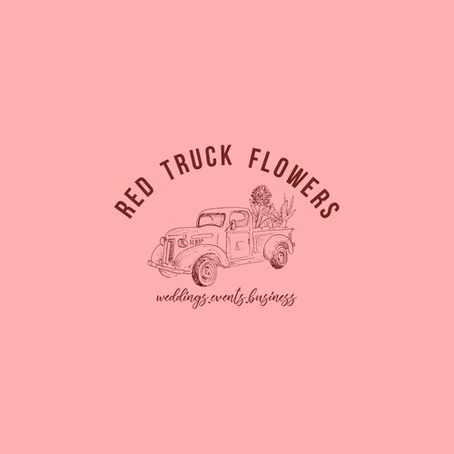 Truck brand with the title 'Logo concept for Red Truck Flowers'