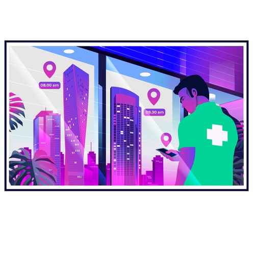 Hospital design with the title 'Uber for healthcare workers.'