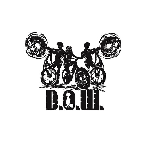 Biker design with the title 'D.O.W.'