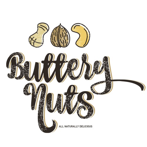 Nut logo with the title 'Buttery nuts'