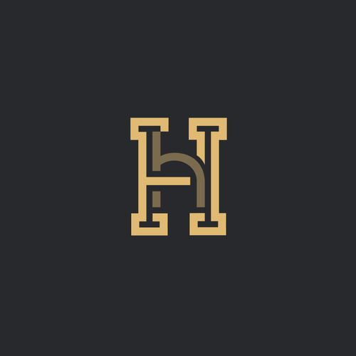 Simplified design with the title 'HH Monogram logo'