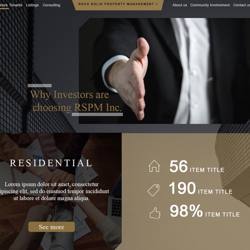 Black website with the title 'Elegant Full Site Design'