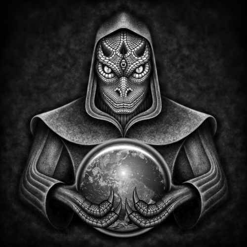 Scale design with the title 'Reptilian Character Illustration'