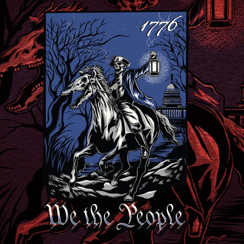 American t-shirt with the title 'Skelton Paul Revere'