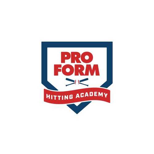 Ribbon logo with the title 'ProForm Hitting Academy'