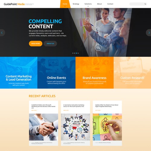 Theme design with the title 'Web site identity for a B2B online publisher'