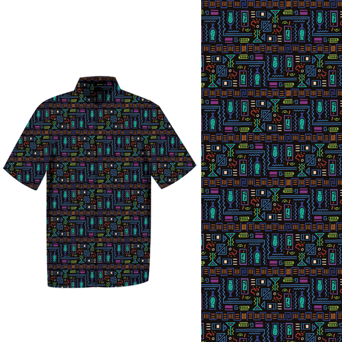 Drug design with the title 'Repeating pattern for party shirt'