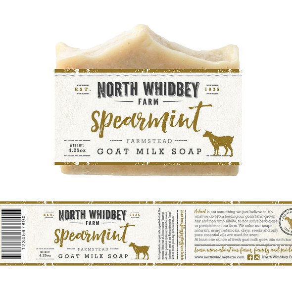Farm packaging with the title 'natural soap company label'