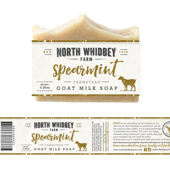 Soap packaging with the title 'natural soap company label'