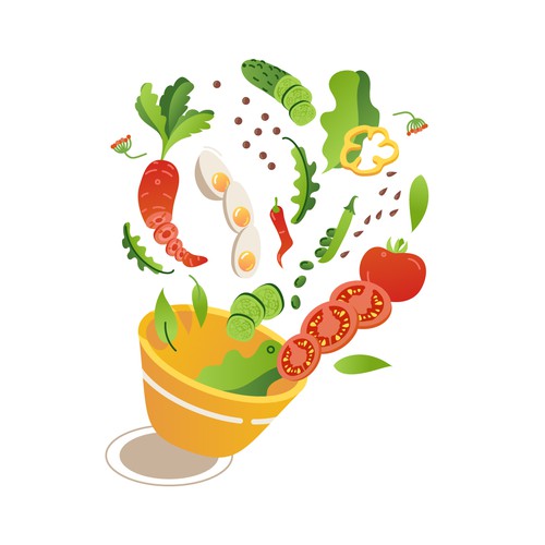 Food artwork with the title 'All you need is food'