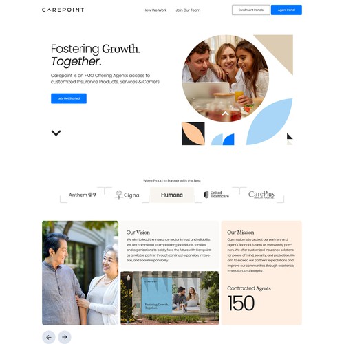 Lifestyle website with the title 'Website Design for Insurance Agency'
