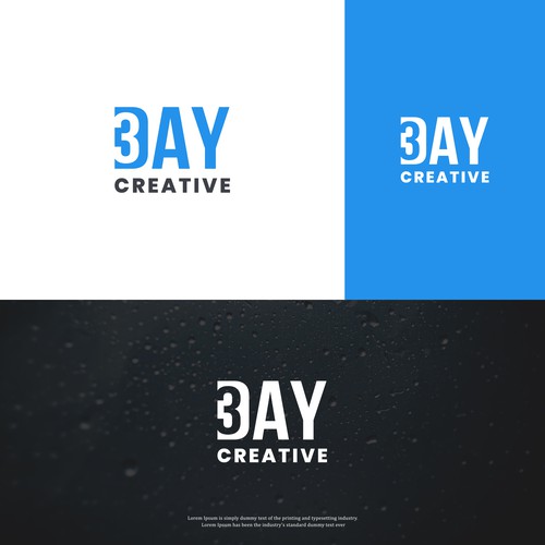 Day logo with the title '3 Day Creative logo design.'