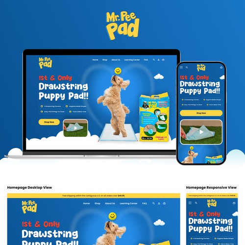 Interactive design with the title 'Mr. PeePad LLC'