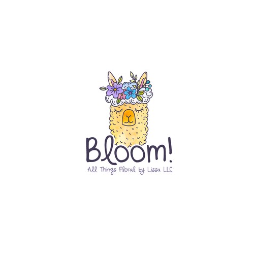 Llama logo with the title 'Bloom! All Things Floral by Lissa LLC'