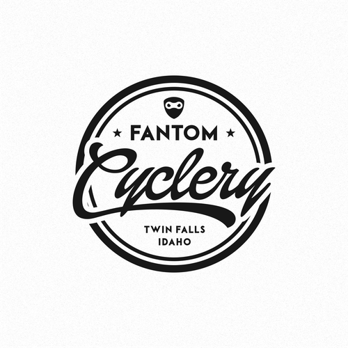 Cycle design with the title 'Fantom Cyclery Logo'