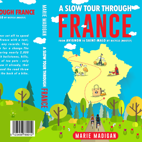 Travel book cover with the title 'A slow tour through France'