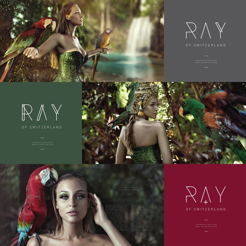 Mature logo with the title 'RAY logo concept / luxury cosmetics brand'