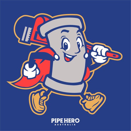 Plumbing logo with the title 'Fun mascot for the Pipe company'
